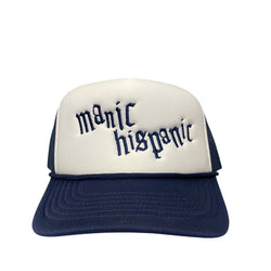 Manic Hispanic "Logo" Embroidered Trucker Hat (Blue)
