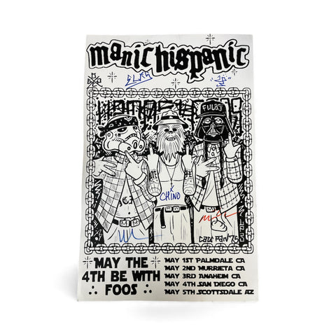 Manic Hispanic Signed Tour Poster 2024