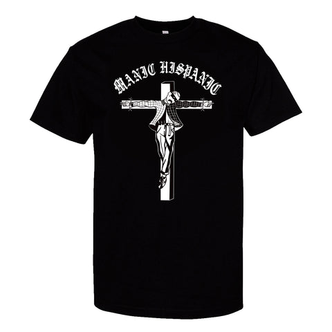 Manic Hispanic "Crucified Cholo" Black Shirt