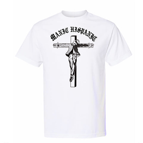 Manic Hispanic "Crucified Cholo" White Shirt